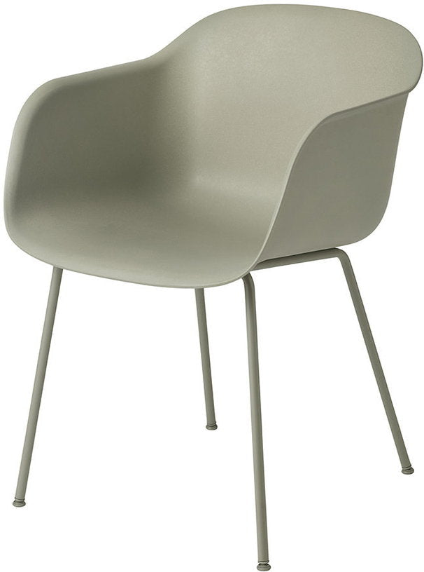 Fauteuil gris vert piétement tubes Fiber - Muuto - The Cool Republic