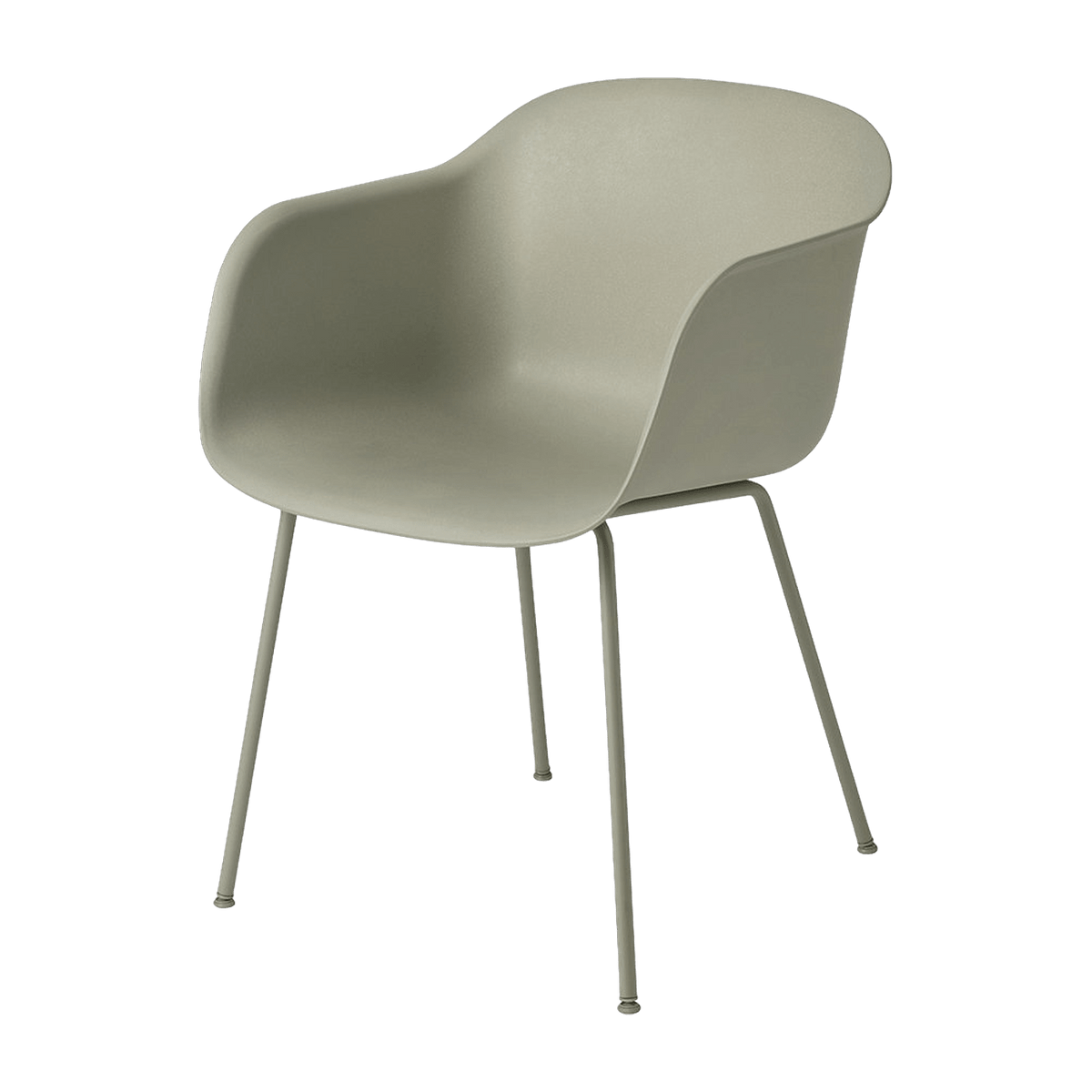 Fauteuil gris vert piétement tubes Fiber - Muuto - The Cool Republic