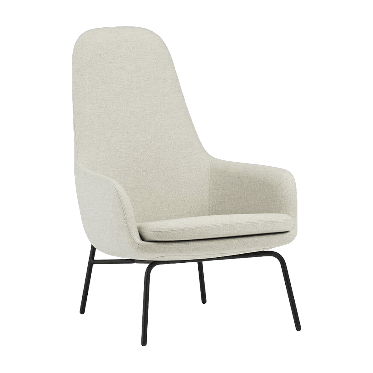 Fauteuil haut avec pieds en acier noir et assise en tissu beige Era - Normann Copenhagen - The Cool Republic