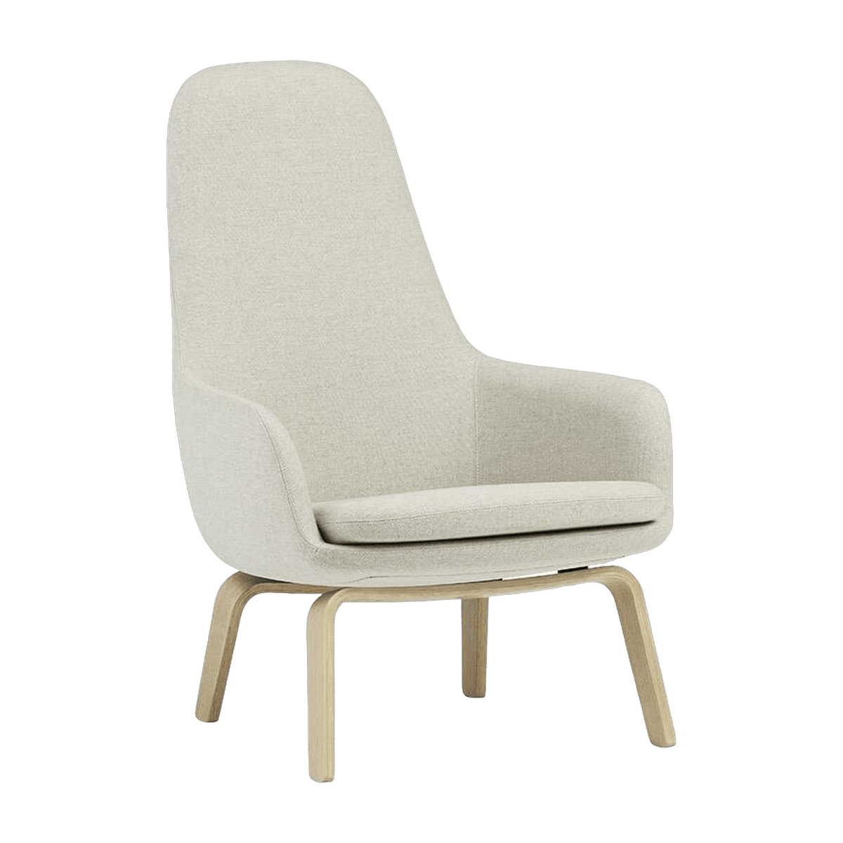 Fauteuil haut avec pieds en chêne et assise en tissu beige Era - Normann Copenhagen - The Cool Republic