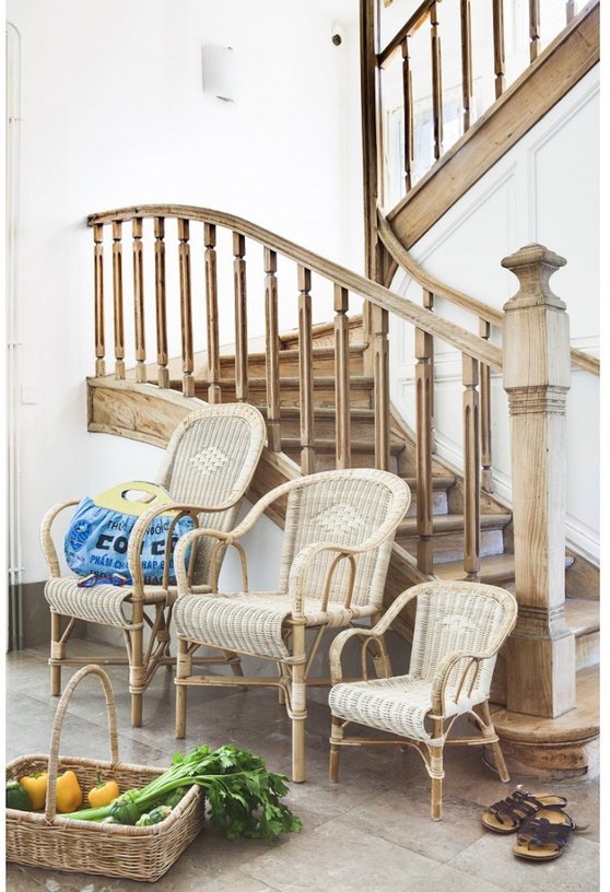 Fauteuil haut dossier en rotin naturel Grand - père - KOK - The Cool Republic