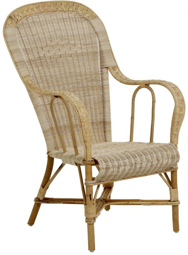 Fauteuil haut dossier en rotin naturel Grand - père - KOK - The Cool Republic