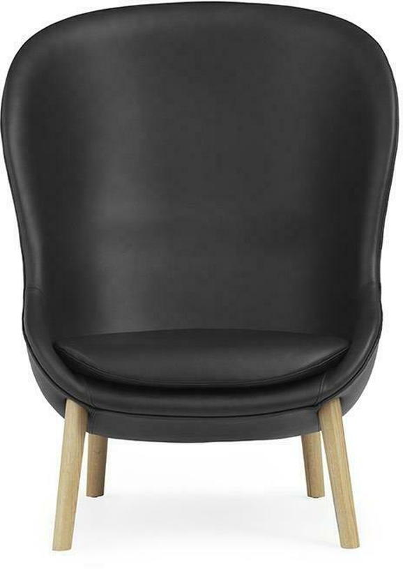 Fauteuil haut en chêne et cuir noir Hyg - Normann Copenhagen - The Cool Republic
