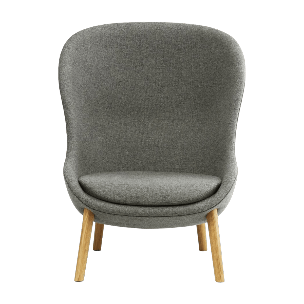 Fauteuil haut en chêne et tissu gris Hyg - Normann Copenhagen - The Cool Republic