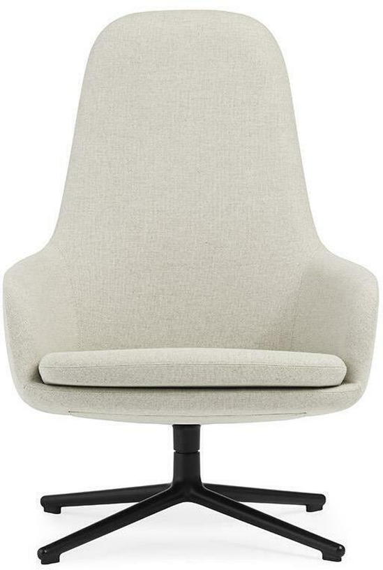 Fauteuil haut pivotant avec pieds en acier noir et assise en tissu beige Era - Normann Copenhagen - The Cool Republic