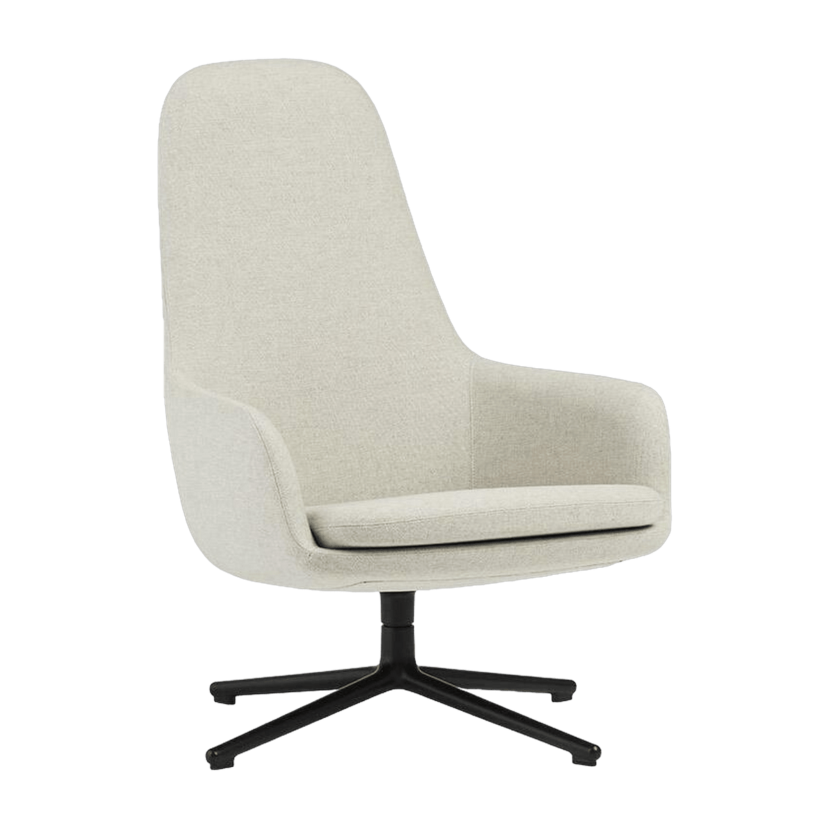 Fauteuil haut pivotant avec pieds en acier noir et assise en tissu beige Era - Normann Copenhagen - The Cool Republic