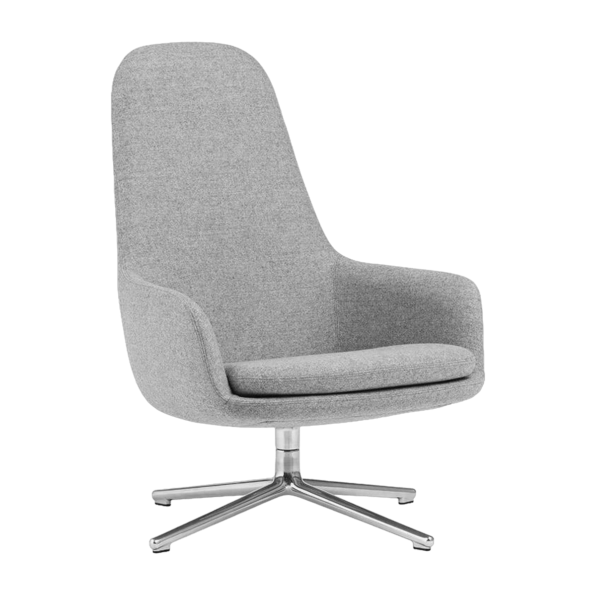 Fauteuil haut pivotant avec pieds en aluminium et assise en tissu gris Era - Normann Copenhagen - The Cool Republic