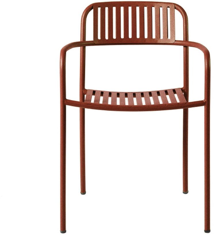 Fauteuil lames en acier inoxydable rouille fauve Patio - Tolix - The Cool Republic