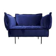 Fauteuil lounge bleu Velvet - HANDVÄRK - The Cool Republic