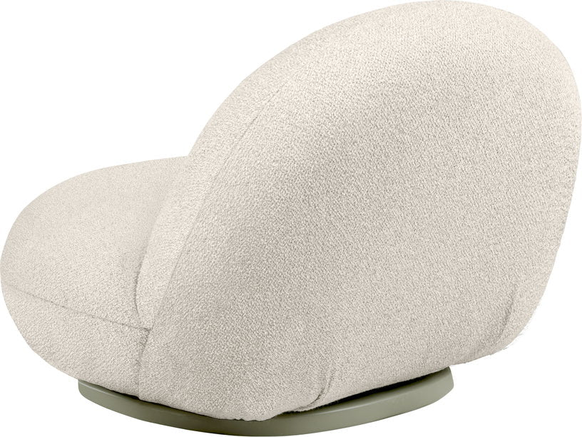 Fauteuil lounge de jardin pivotant en tissu lorkey et base métal gris mousse Pacha - Gubi - The Cool Republic