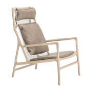 Fauteuil lounge en chêne et cuir stone Dedo - Gazzda - The Cool Republic