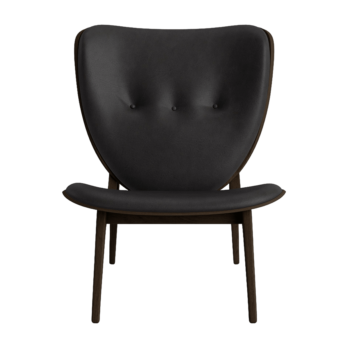 Lounge chair in smoked oak with anthracite leather upholstery Elephant - NORR11 - The Cool Republic