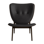 Fauteuil lounge en chêne fumé avec rembourrage en cuir anthracite Elephant - NORR11 - The Cool Republic