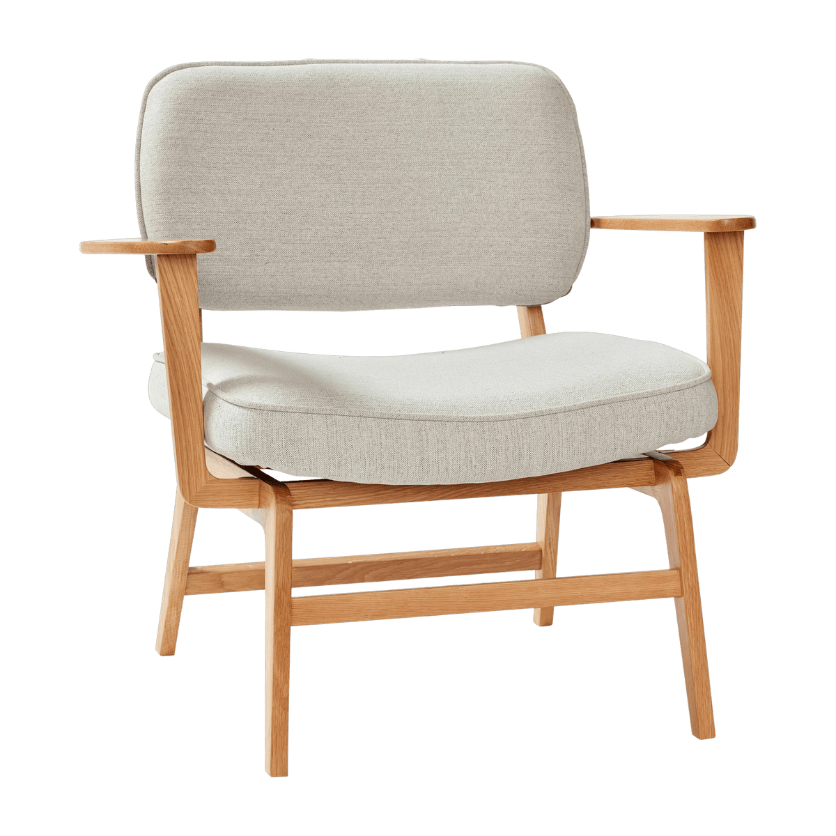 Fauteuil lounge en chêne gris - Hübsch - The Cool Republic
