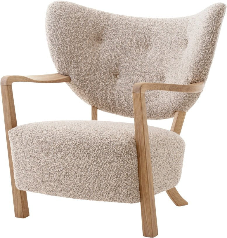 Fauteuil lounge en chêne huilé et laine beige 85 x 85 x 84 cm Wulff ATD2 - &tradition - The Cool Republic