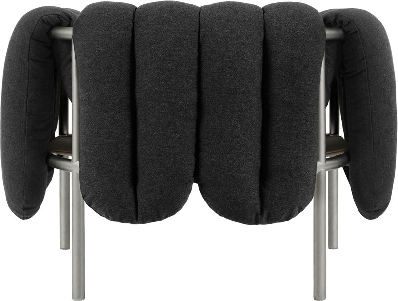 Fauteuil lounge en coton anthracite et acier Puffy - Hem - The Cool Republic