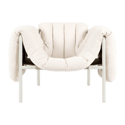 Fauteuil lounge en coton naturel et acier crème Puffy - Hem - The Cool Republic
