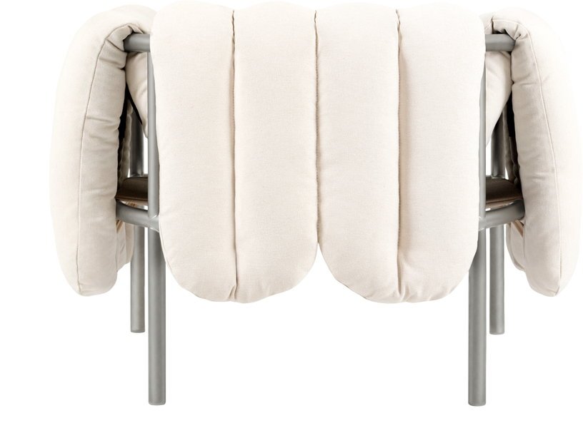 Fauteuil lounge en coton naturel et acier Puffy - Hem - The Cool Republic