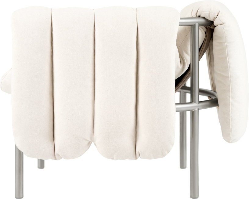 Fauteuil lounge en coton naturel et acier Puffy - Hem - The Cool Republic