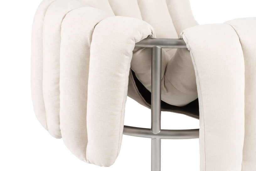 Fauteuil lounge en coton naturel et acier Puffy - Hem - The Cool Republic