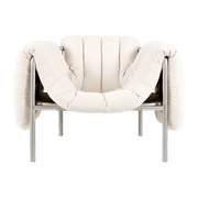Fauteuil lounge en coton naturel et acier Puffy - Hem - The Cool Republic