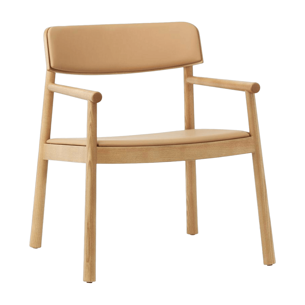 Fauteuil lounge en frêne brun et cuir camel Timb Tan/ Ultra Leather Camel - Normann Copenhagen - The Cool Republic