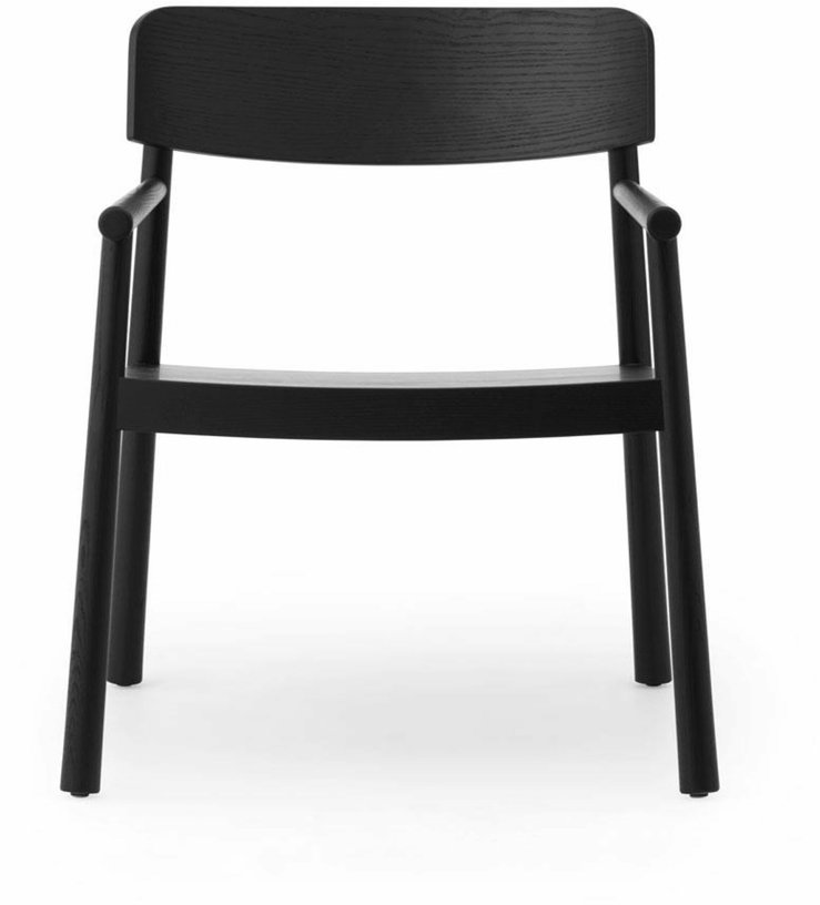 Fauteuil lounge en frêne noir et cuir noir Timb noir/ Ultra Leather noir - Normann Copenhagen - The Cool Republic