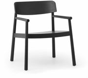 Fauteuil lounge en frêne noir et cuir noir Timb noir/ Ultra Leather noir - Normann Copenhagen - The Cool Republic