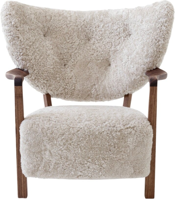 Fauteuil lounge en noyer huilé et bouclé blanc cassé 85 x 85 x 84 cm Wulff ATD2 - &tradition - The Cool Republic