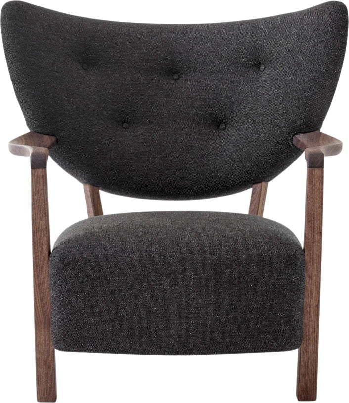 Fauteuil lounge en noyer huilé et laine gris foncé 85 x 85 x 84 cm Wulff ATD2 - &tradition - The Cool Republic