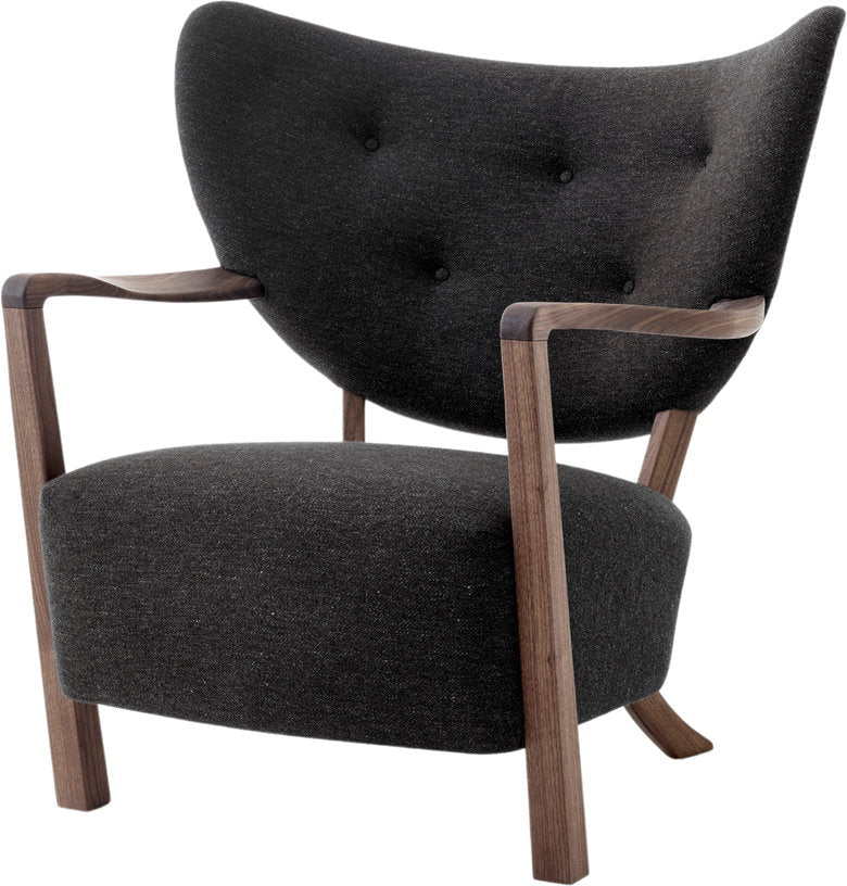 Fauteuil lounge en noyer huilé et laine gris foncé 85 x 85 x 84 cm Wulff ATD2 - &tradition - The Cool Republic