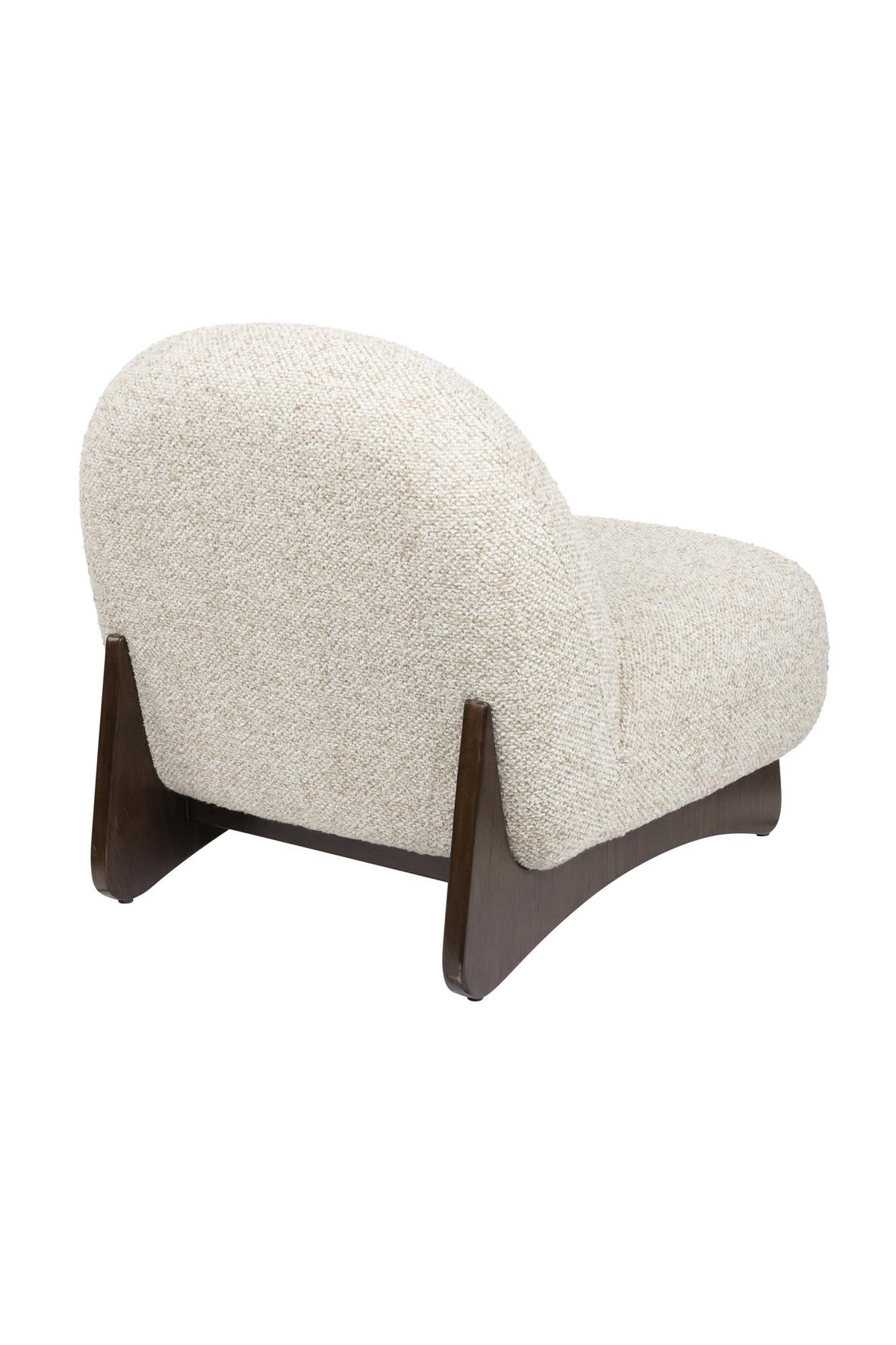 Fauteuil lounge en tissu beige et bois de frêne Loom - Dutchbone - The Cool Republic