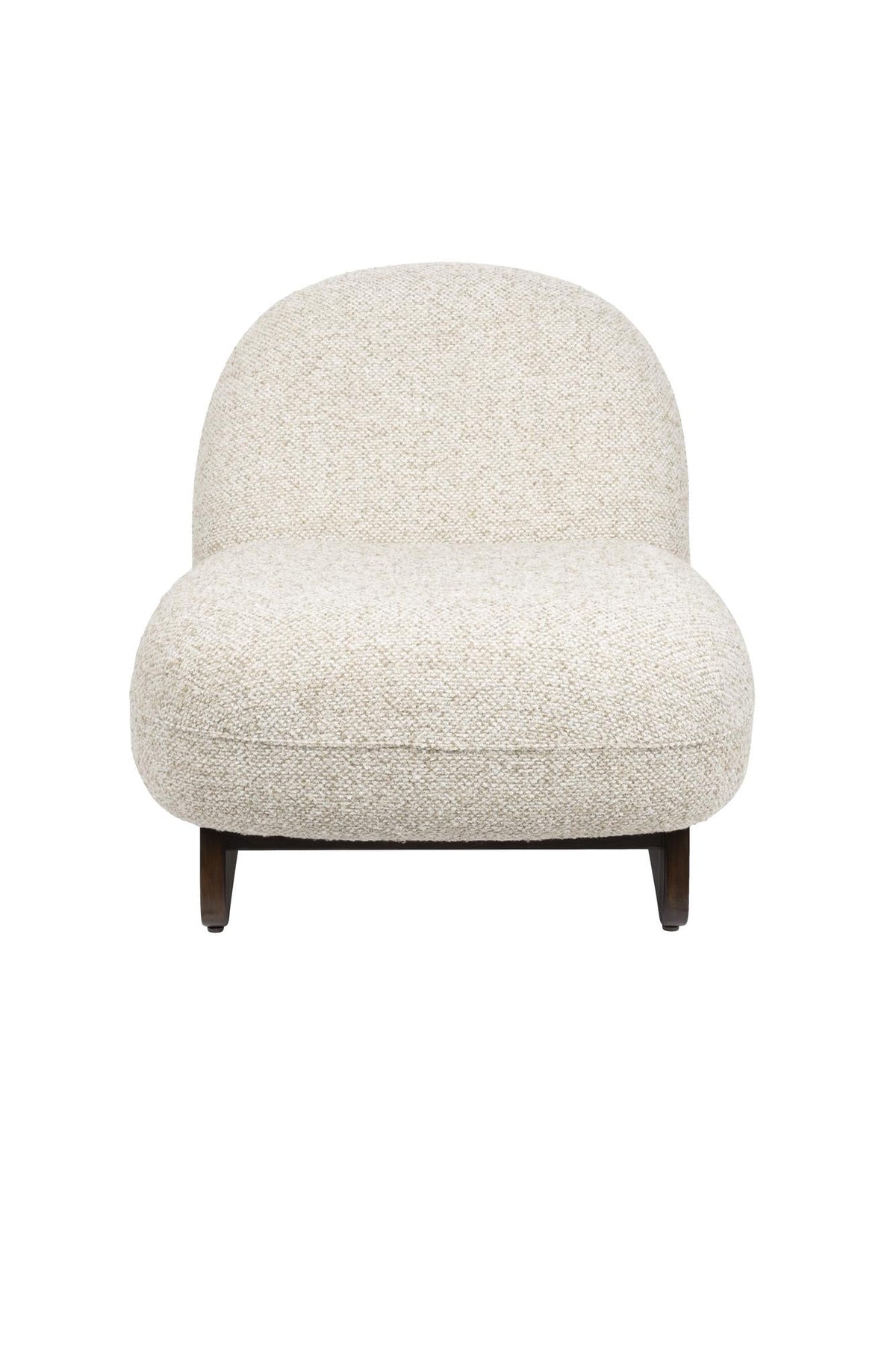 Fauteuil lounge en tissu beige et bois de frêne Loom - Dutchbone - The Cool Republic