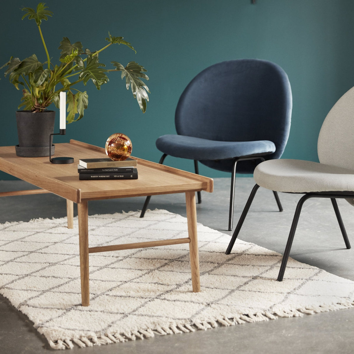 Fauteuil lounge en tissu gris - Hübsch - The Cool Republic