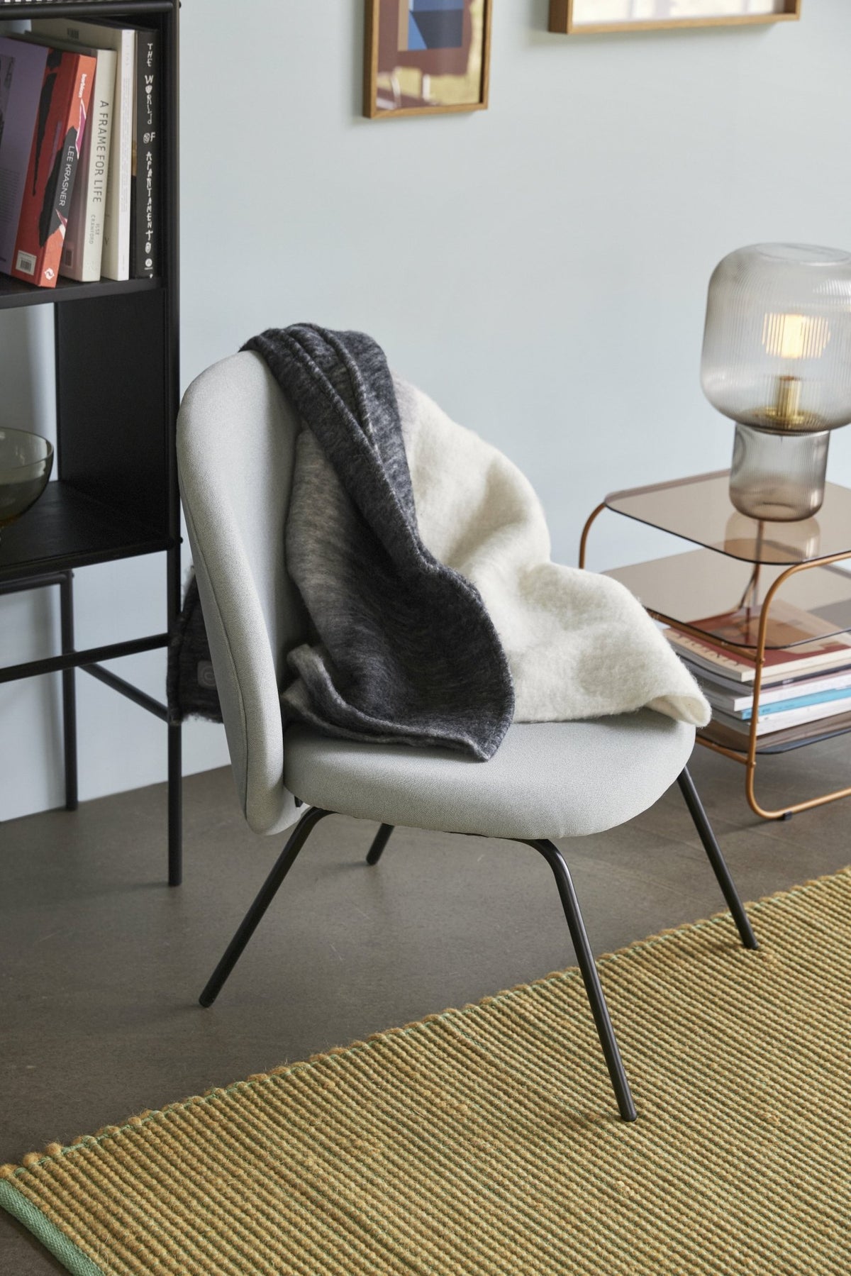 Fauteuil lounge en tissu gris - Hübsch - The Cool Republic