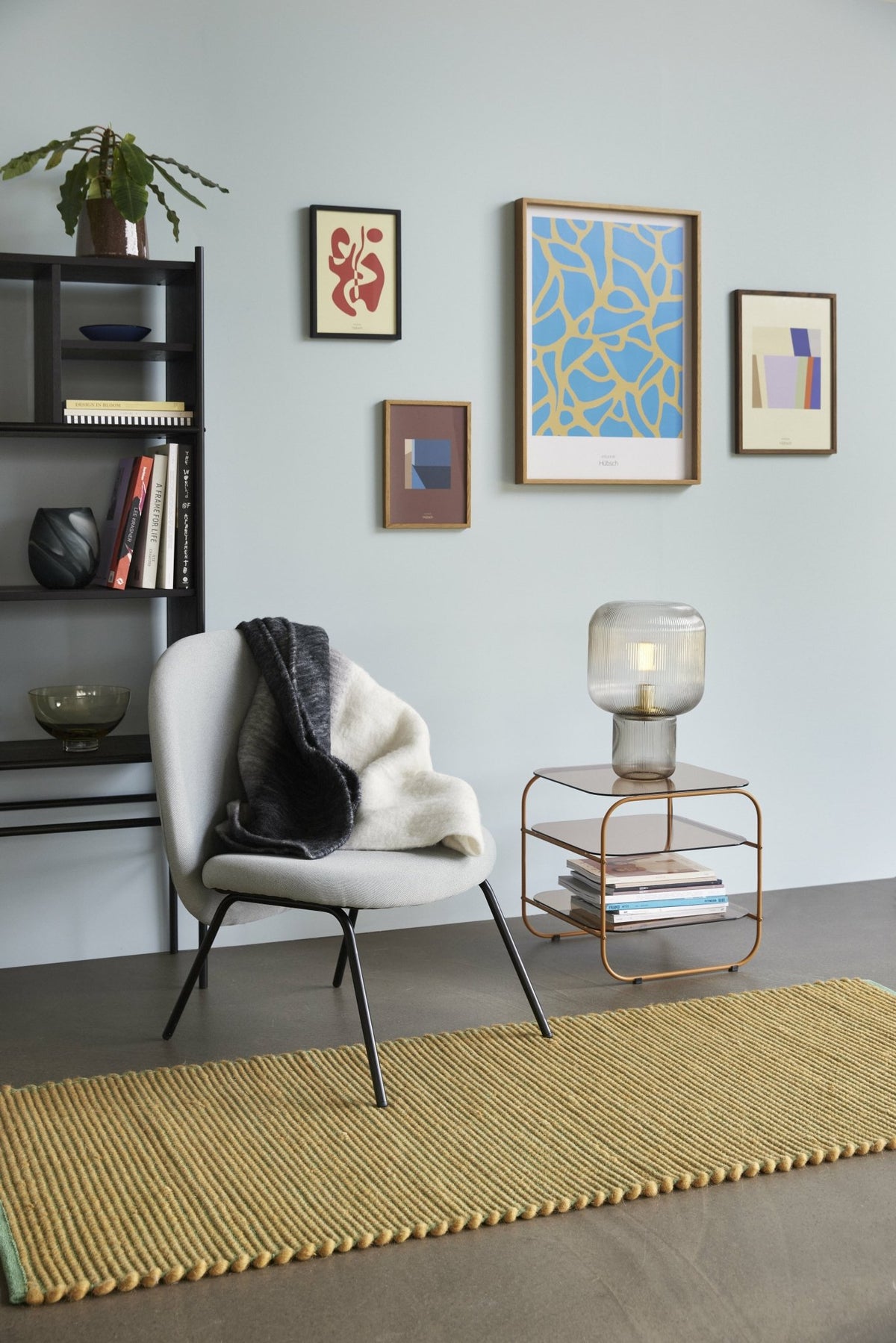 Fauteuil lounge en tissu gris - Hübsch - The Cool Republic