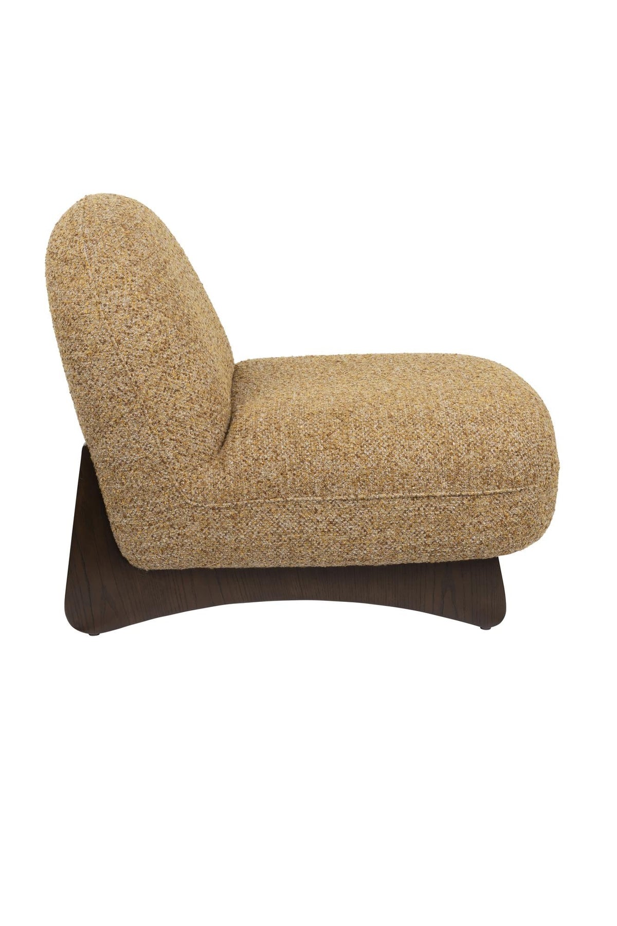 Fauteuil lounge en tissu marron et bois de frêne Loom - Dutchbone - The Cool Republic