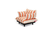 Fauteuil lounge modulaire d'extérieur rayé orange 100x90cm Paletti - Fatboy - The Cool Republic