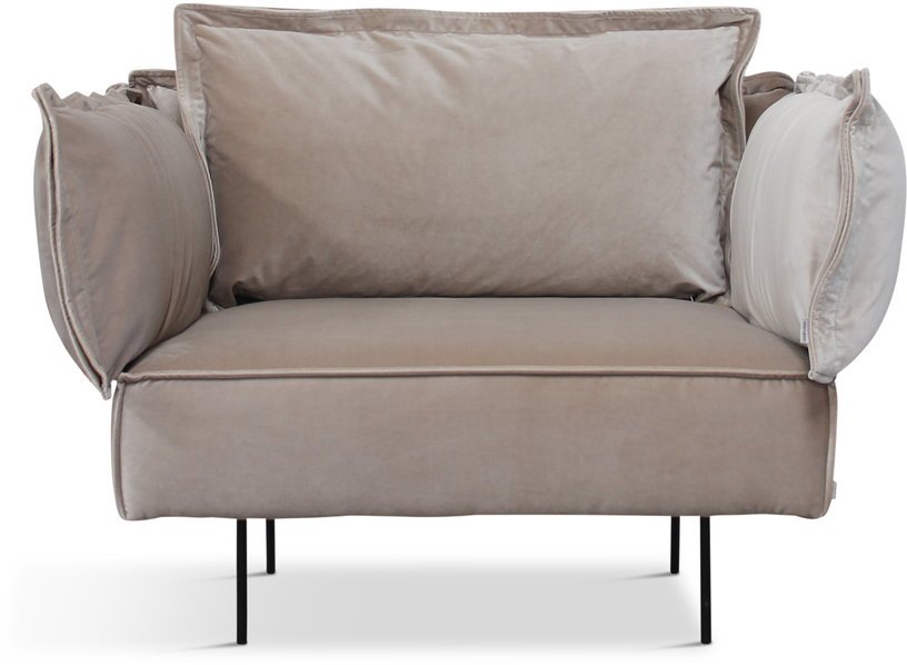Fauteuil lounge sable Velvet - HANDVÄRK - The Cool Republic