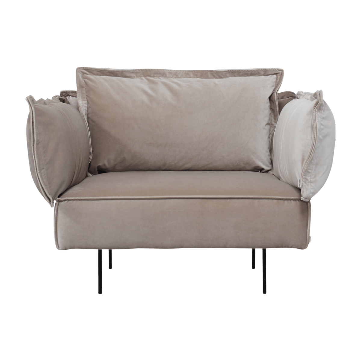 Fauteuil lounge sable Velvet - HANDVÄRK - The Cool Republic