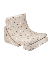 Fauteuil lune pour enfant en tissu beige Terrazzo - Wigiwama - The Cool Republic