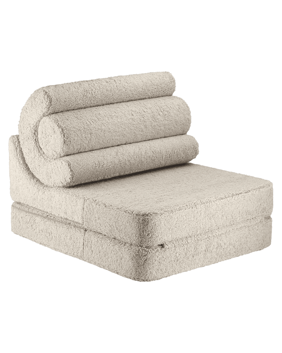 Fauteuil modulable en teddy bouclé gris 78x67x57cm Flipster - Wigiwama - The Cool Republic