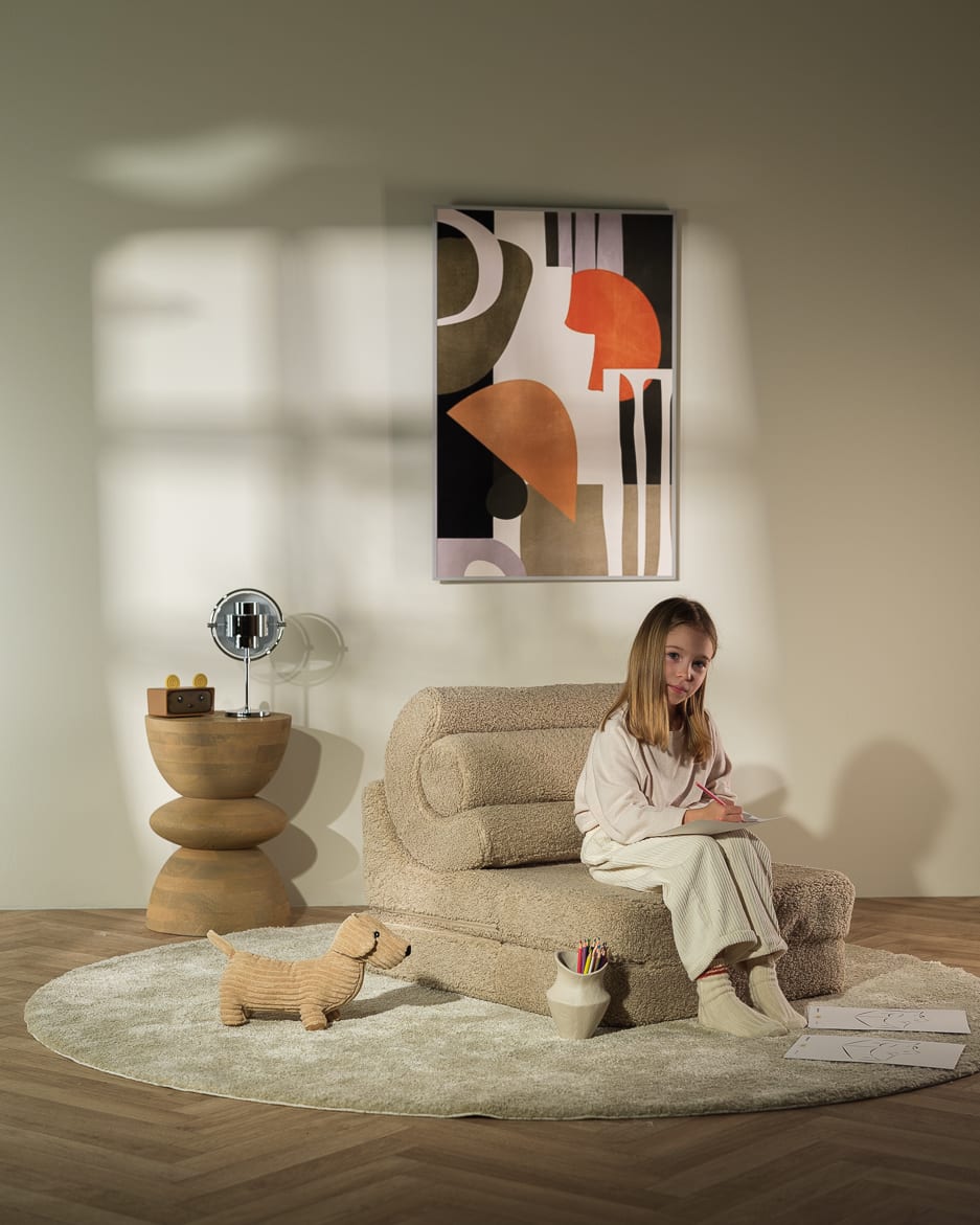 Fauteuil modulable en tissu pelucheux beige 67x78x57cm Flipster - Wigiwama — vue 2