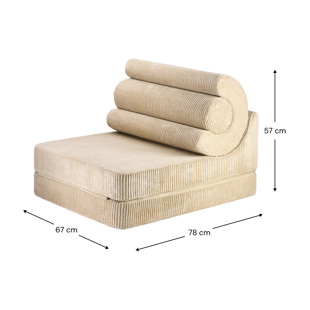 Fauteuil modulable en velours côtelé beige 67x78x57cm Flipster - Wigiwama — vue 11
