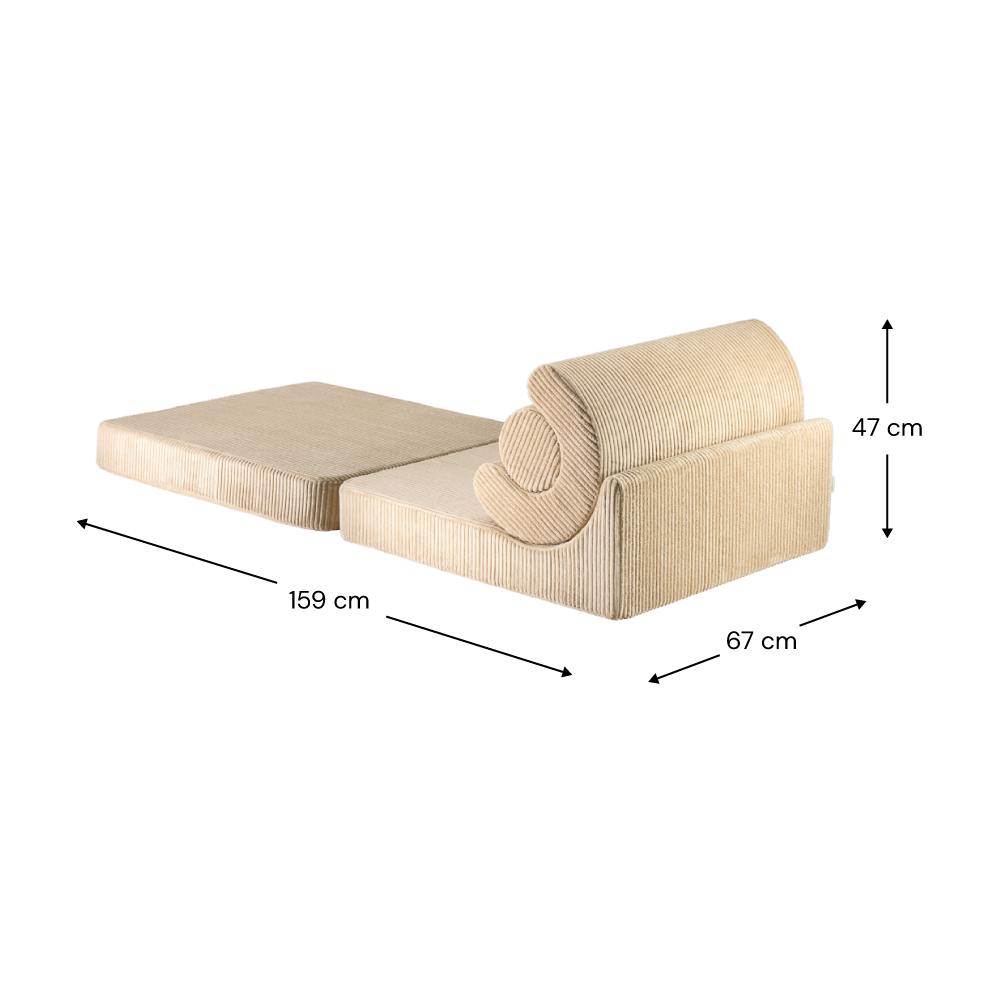 Fauteuil modulable en velours côtelé beige 67x78x57cm Flipster - Wigiwama — vue 12