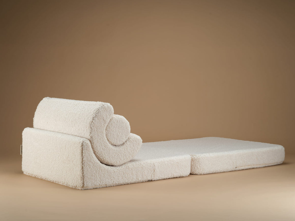 Fauteuil modulable en velours côtelé blanc cassé 70x80x50cm Flipster - Wigiwama — vue 10