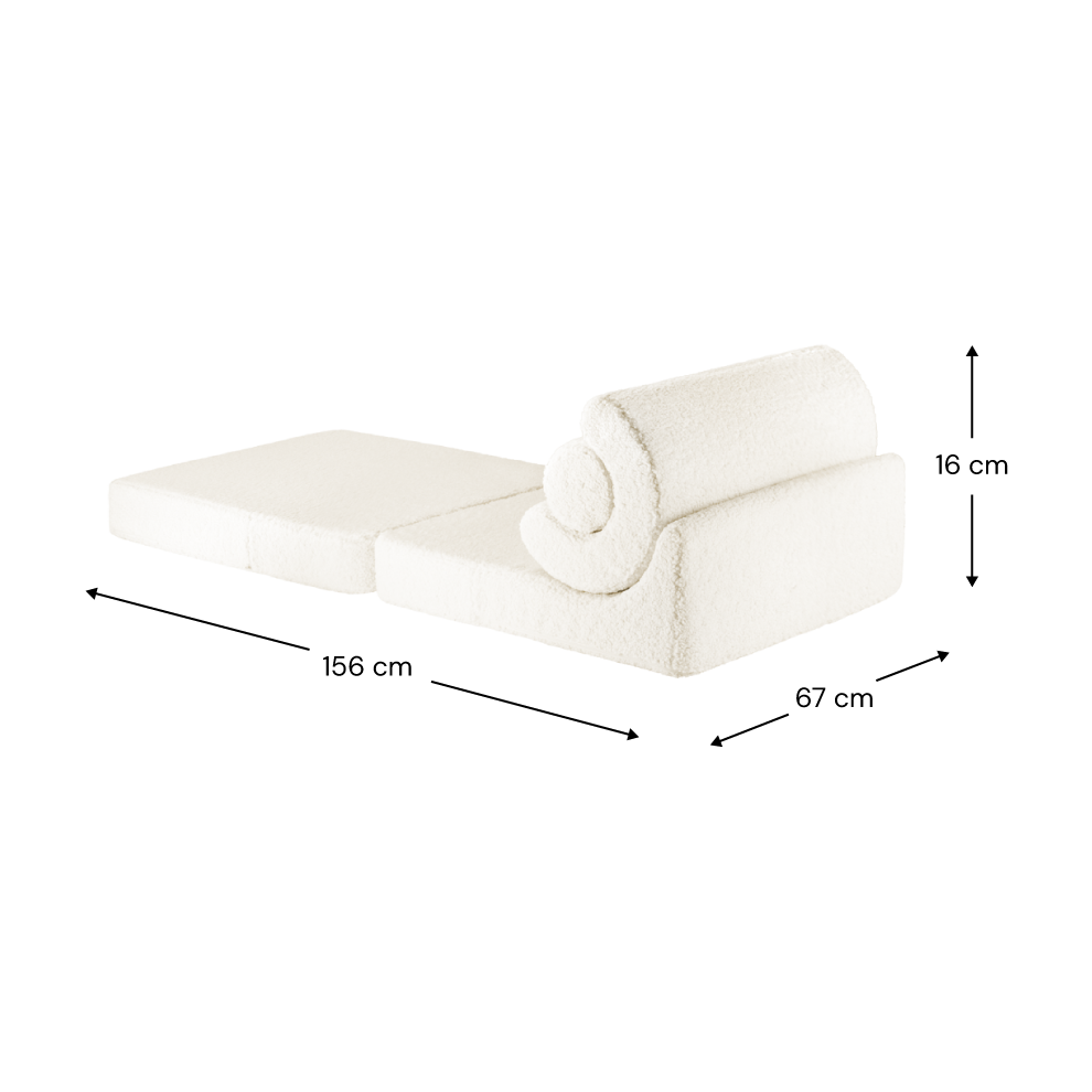 Fauteuil modulable en velours côtelé blanc cassé 70x80x50cm Flipster - Wigiwama — vue 11