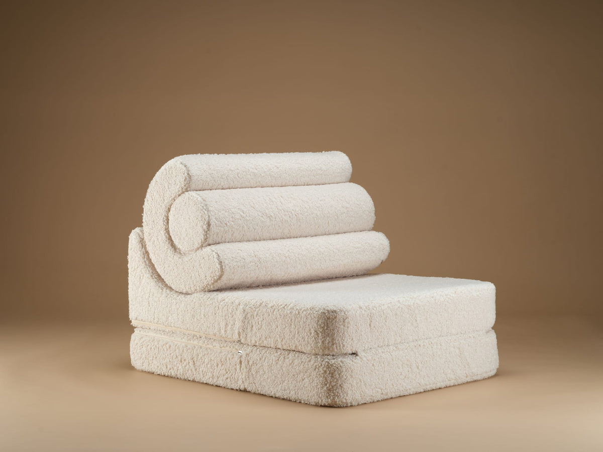 Fauteuil modulable en velours côtelé blanc cassé 70x80x50cm Flipster - Wigiwama — vue 8