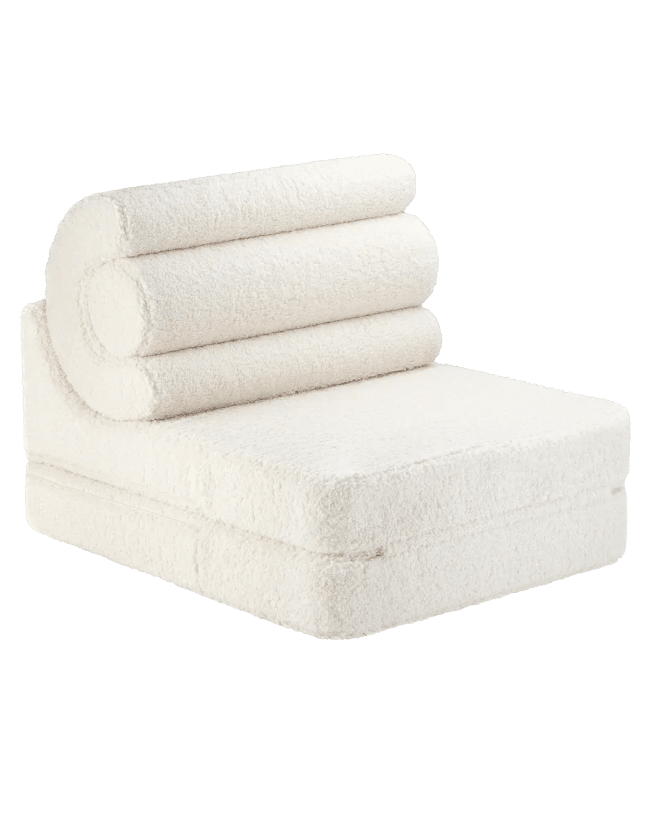 Fauteuil modulable en velours côtelé blanc cassé 78x67x57cm Flipster - Wigiwama - The Cool Republic