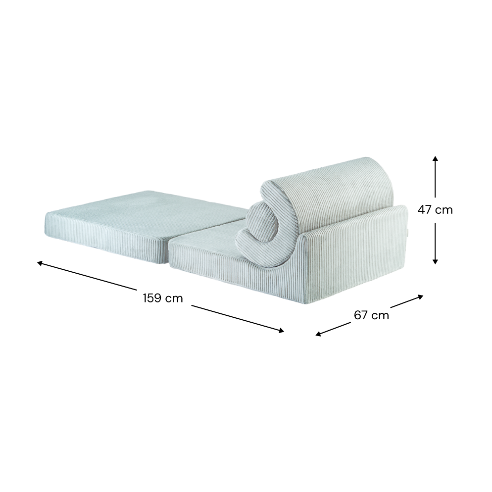 Fauteuil modulable en velours côtelé bleu 67x78x57cm Flipster - Wigiwama — vue 10